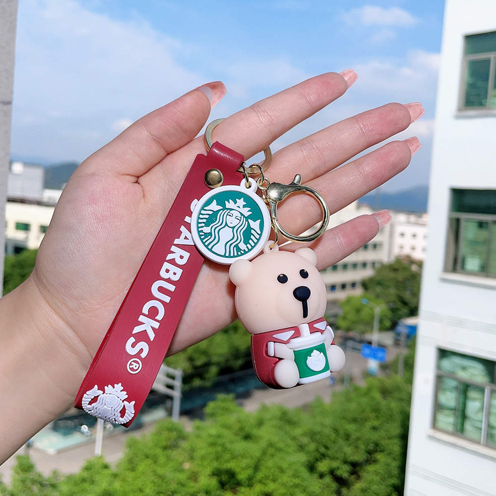 Wine Starbucks Bear Keychain, Starbucks Keychain#1