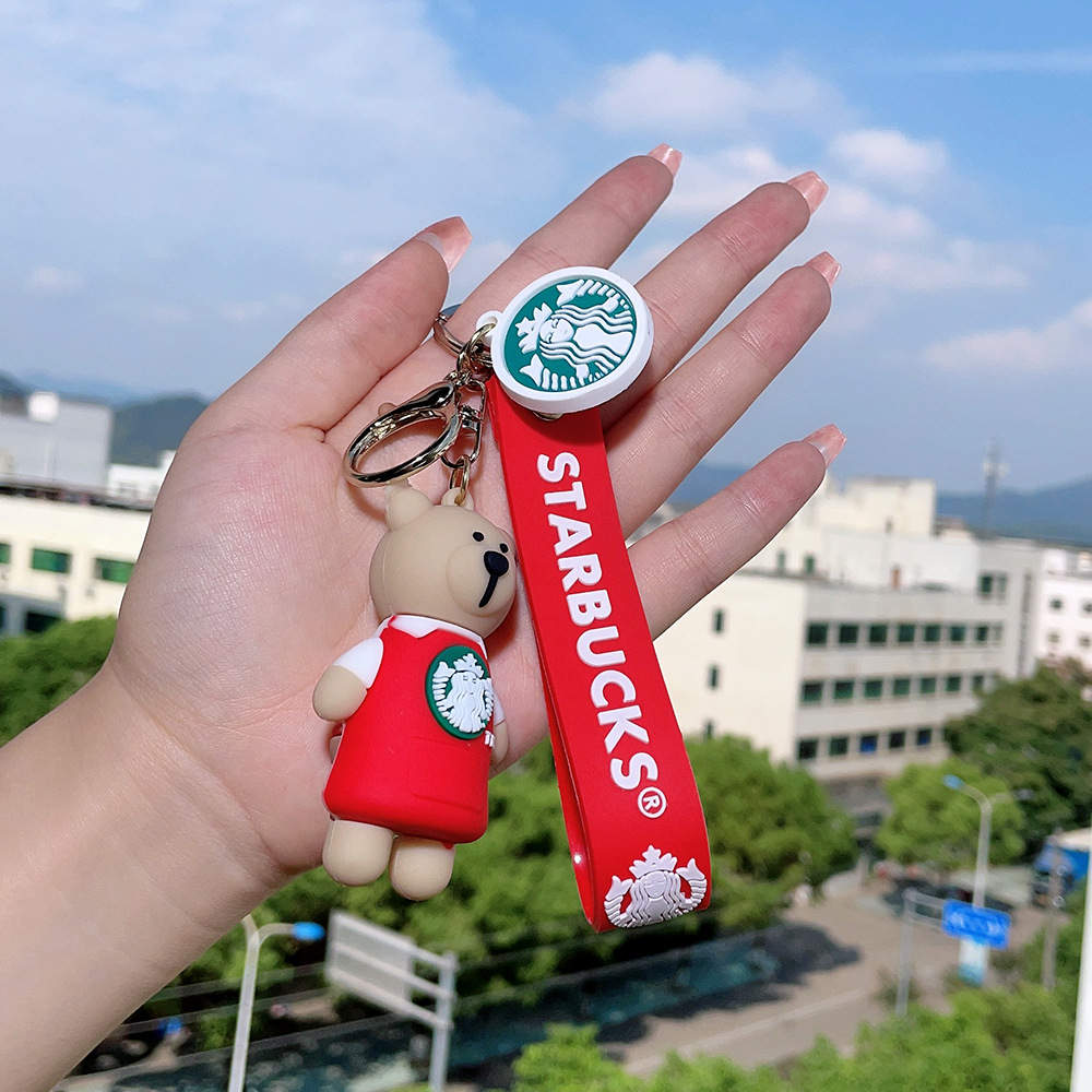 Red Starbucks Bear Keychain, Starbucks Keychain#1