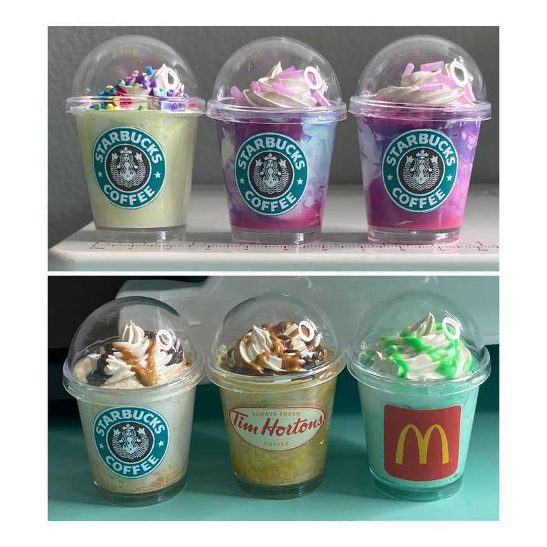 Mini Coffee Tiny Food Keychain, Starbucks Keychain#1