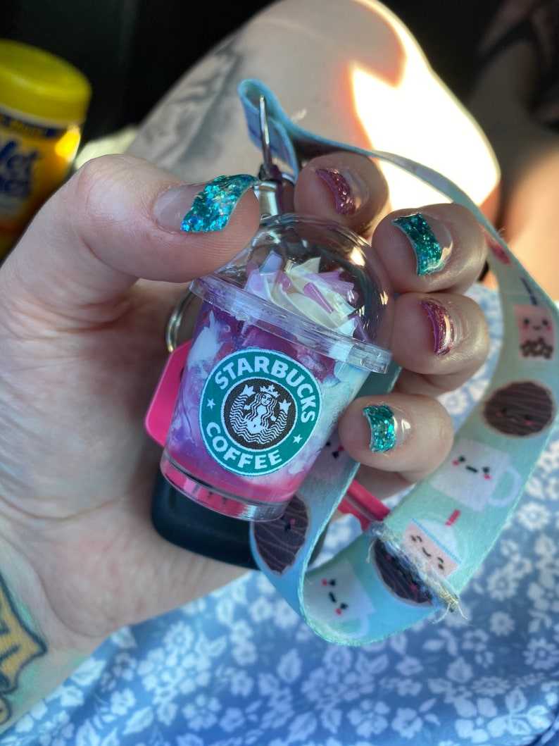 Mini Coffee Tiny Food Keychain, Starbucks Keychain#2