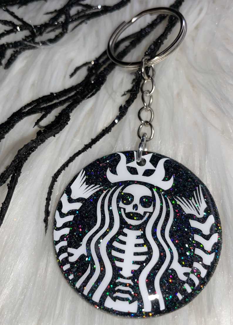Spooky Skeleton Starbucks Keychain, Starbucks Keychain#2