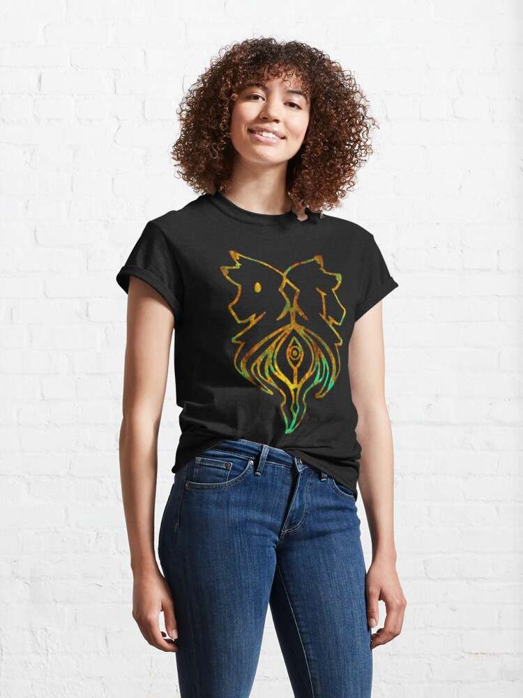 Aphmau Aaron T-Shirts, Aaron Lycan Logo Gold Glitter T-Shirt#5