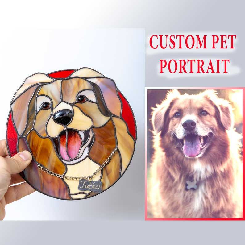 Custom Pet Portrait Pet Memorial Window Hangings#6