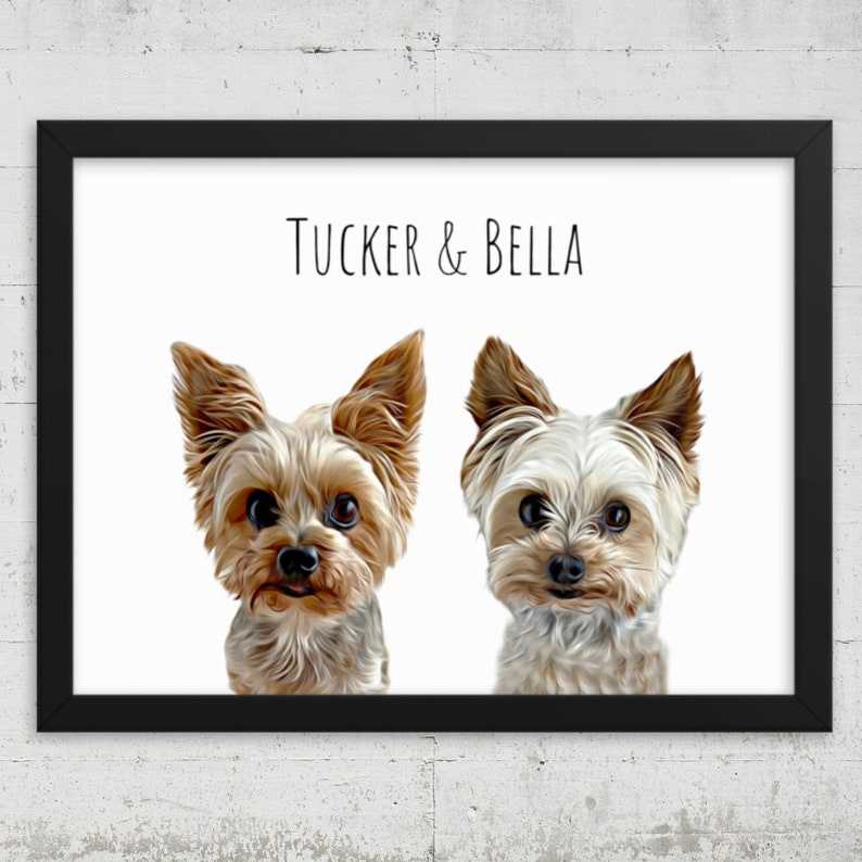 Custom Dog Portraits Frame Two Pet Portrait Frame Custom Pet Portraits Gift For Dogs Perfect Keepsake Frame for Pet Lovers#1