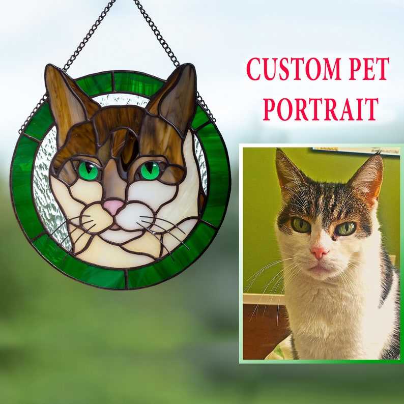 Custom Pet Portrait Pet Memorial Window Hangings#2