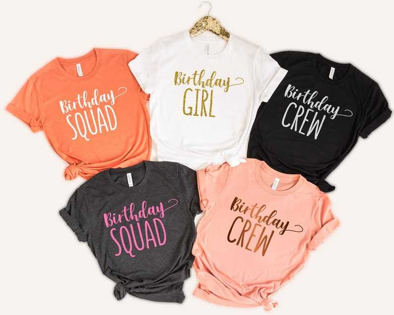 Squad shirts hot sale for birthday