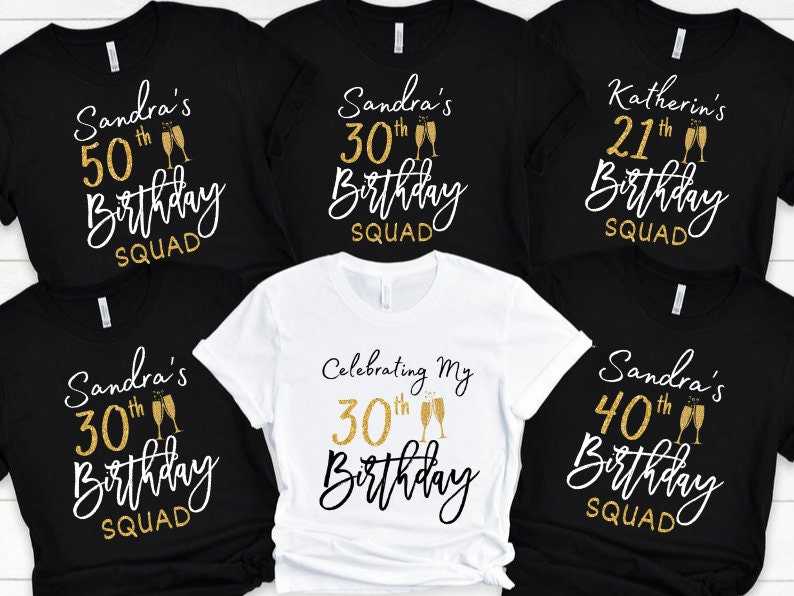 squad shirts for birthday