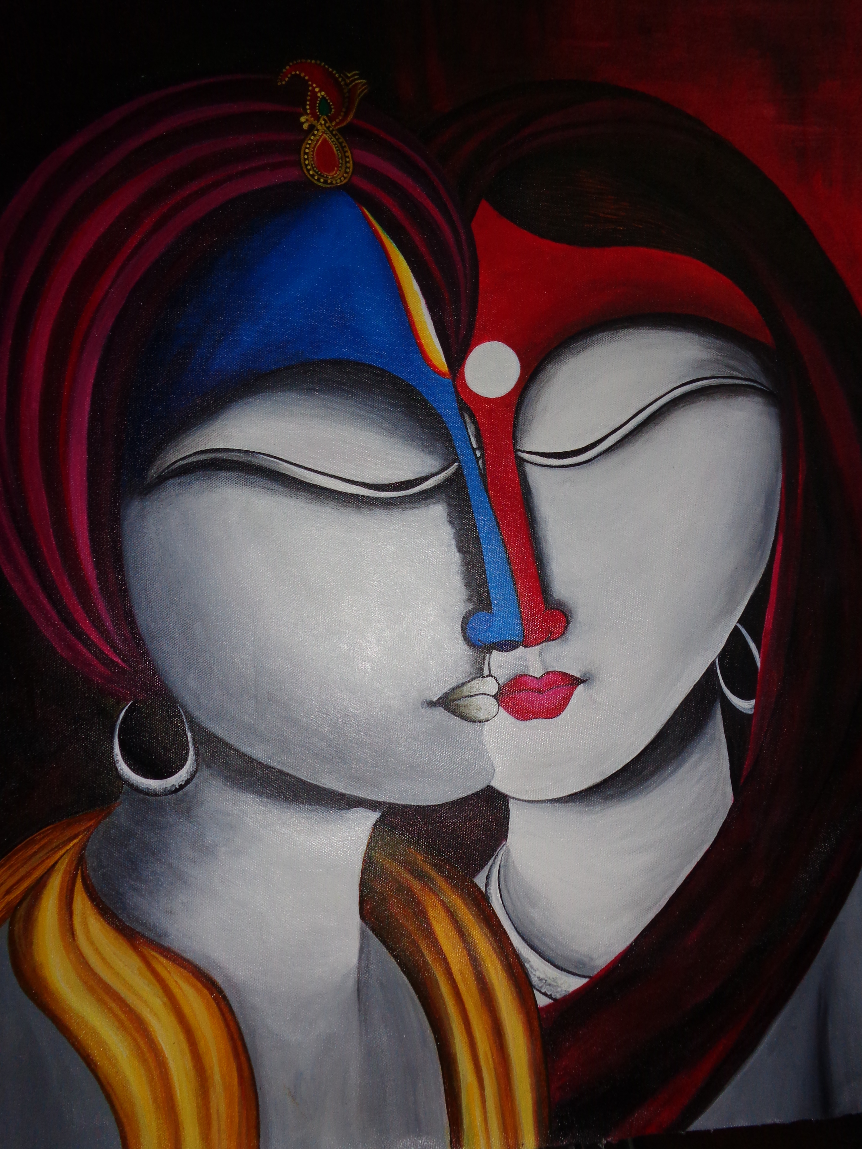 Romantic Radha Krishna Painting