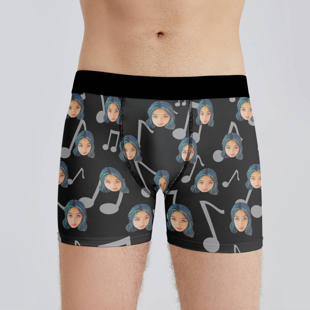 Beabadoobee Boxers Custom Photo Boxers Men's Underwear Music Note