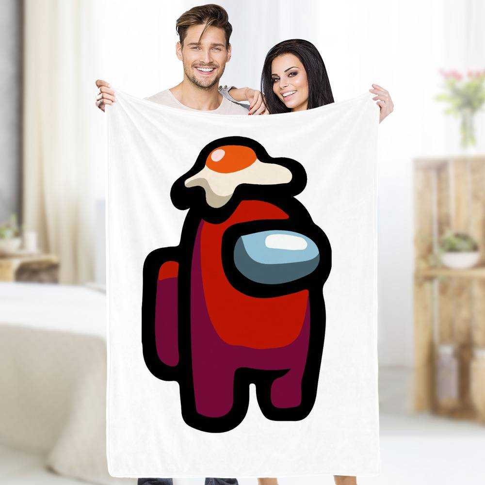 Among Us Blanket Red Egg Hat Blanket amongusfigures