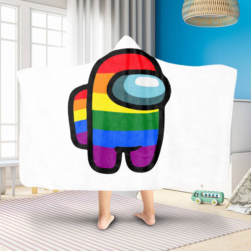 Among Us Hoodie Blanket Rainbow Hooded Blanket