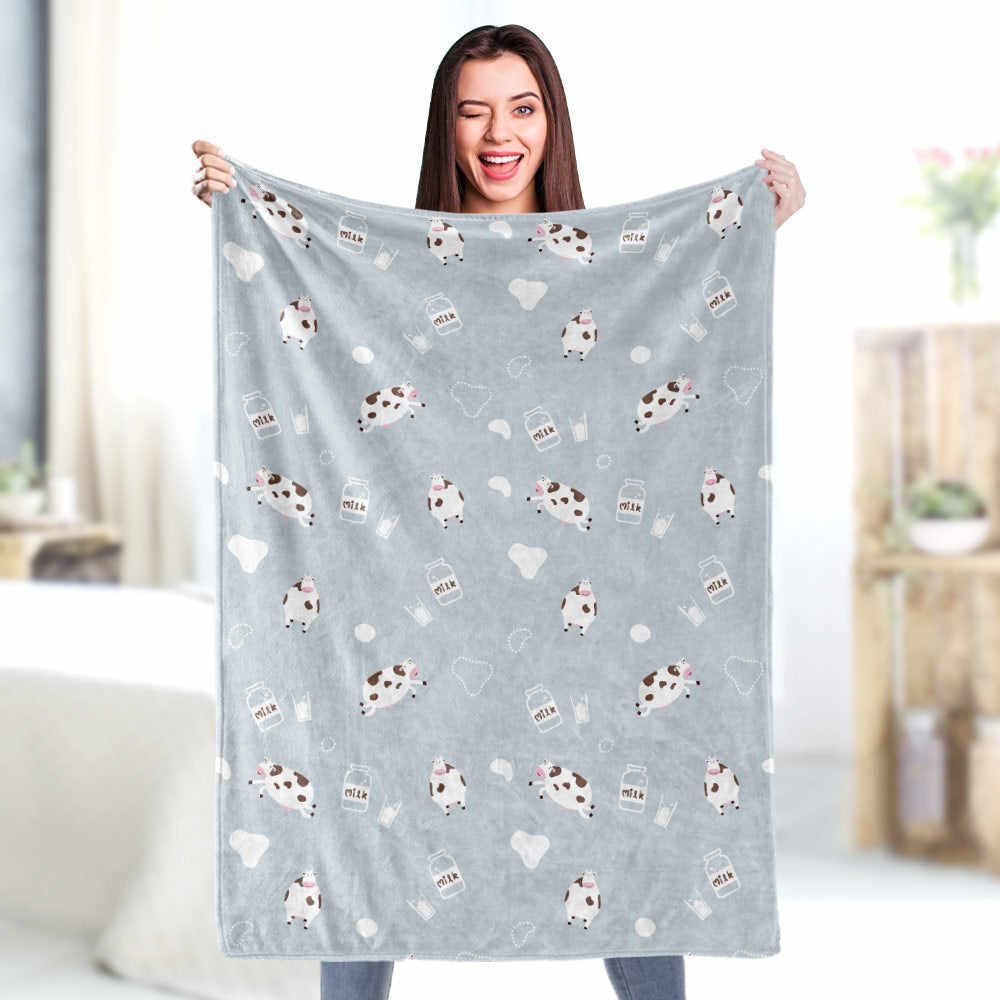 Soft Cow Print Blanket, Blanket Gift