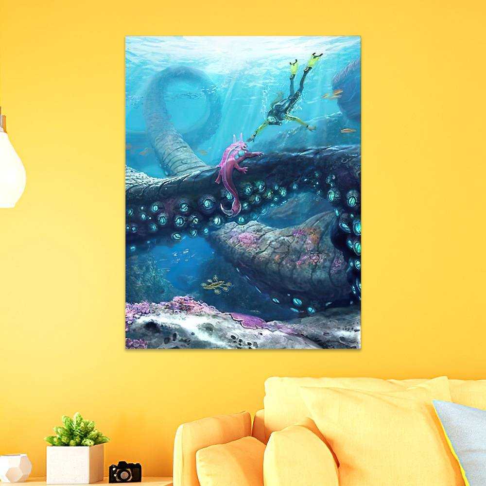 Subnautica Poster Subnautica Diving Art Photo Poster Wall Art Sticky