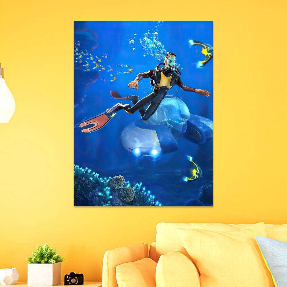 Subnautica Poster Subnautica Game Cover Poster Wall Art Sticky Poster ...