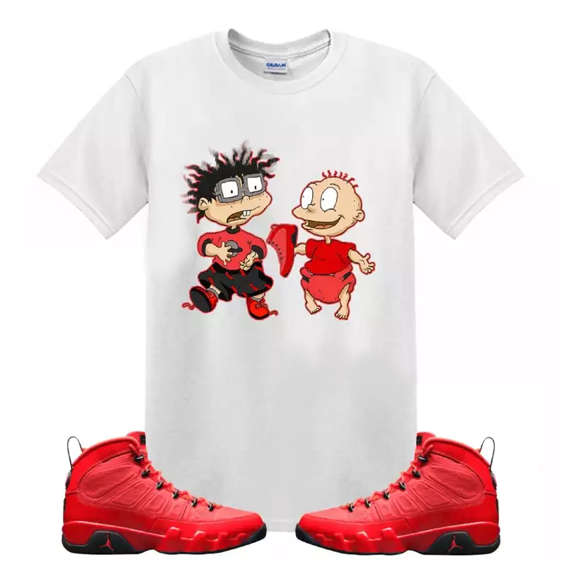 jordan 9 chile red shirts