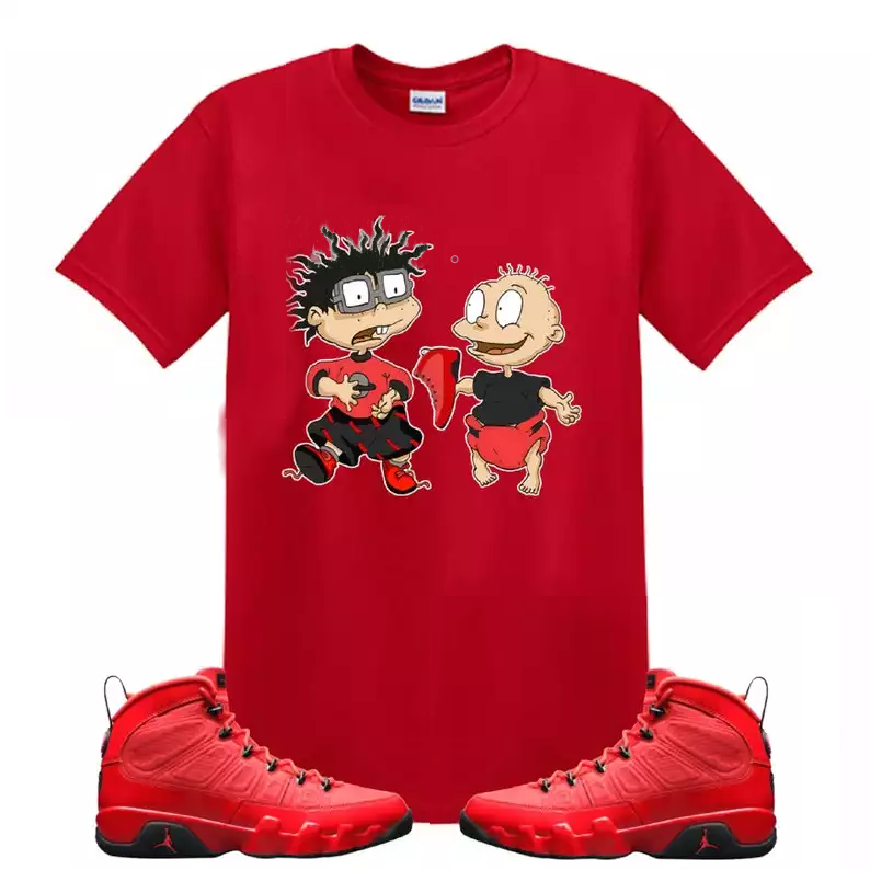 jordan 9 chile red shirts