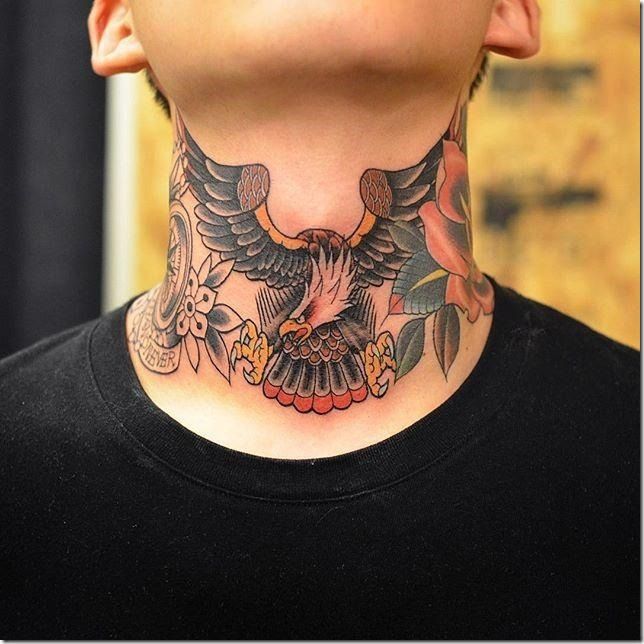 Eagle Tattoo On Neck