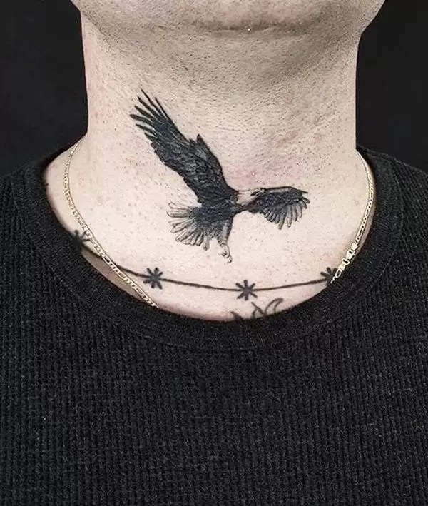 Eagle Tattoo On Neck
