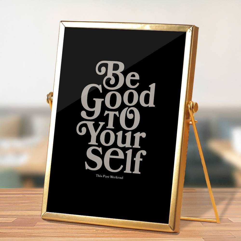 Theo Von Plaque Classic Celebrity Plaque Be Good To Yourself by Theo Von Plaque with Golden Frame