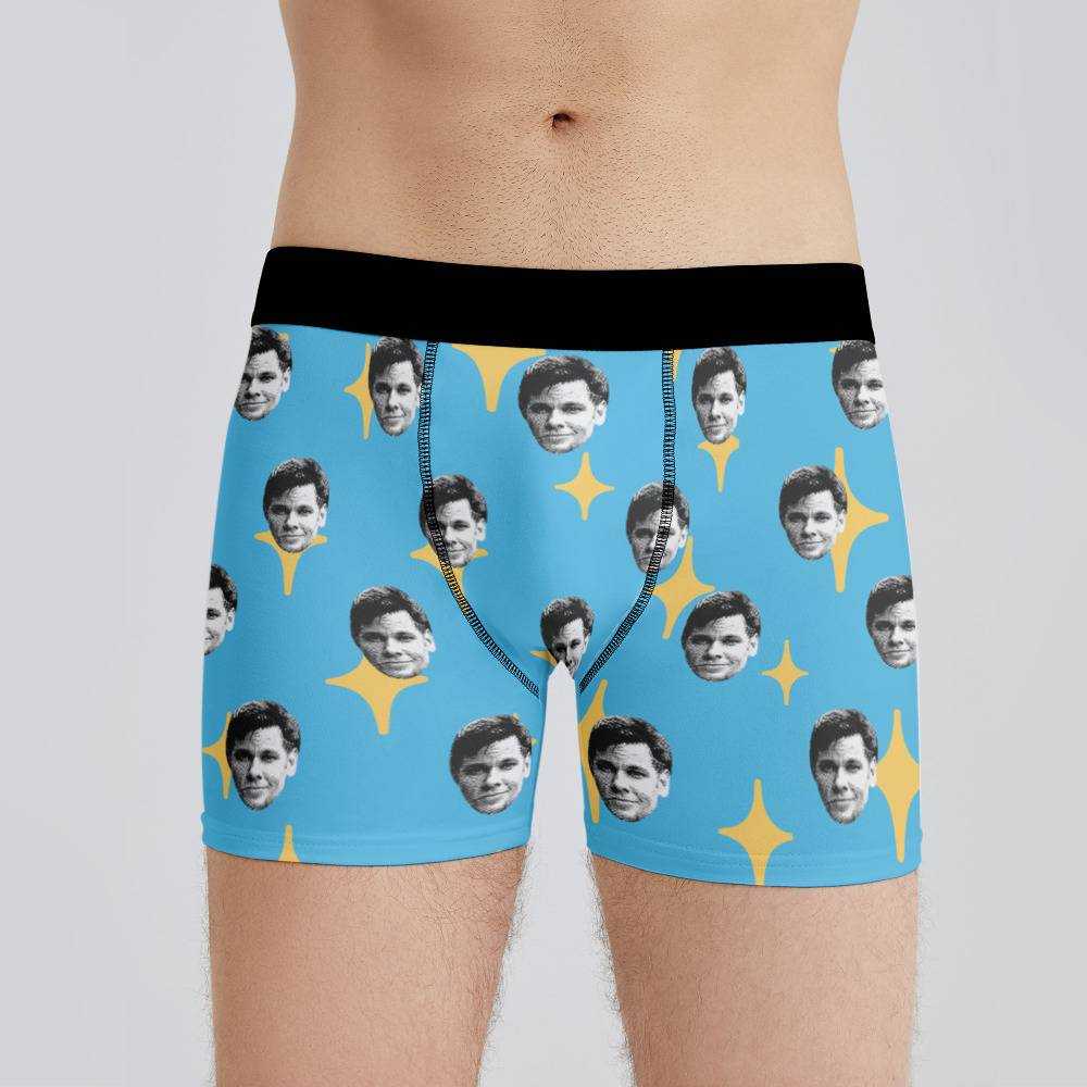 Theo Von Boxers Custom Photo Boxers Men's Underwear Twinkle Star Boxers Blue