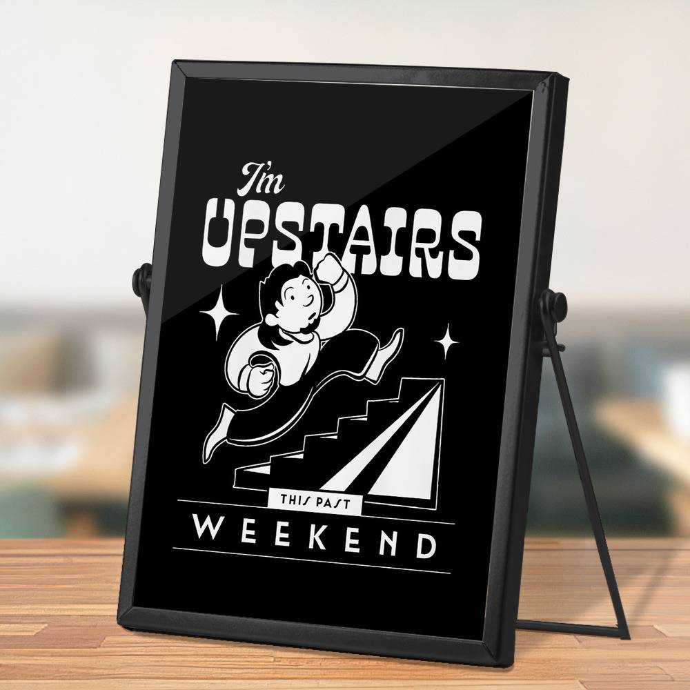 Theo Von Plaque Classic Celebrity Plaque I'm Upstairs by Theo Von Plaque with Black Frame