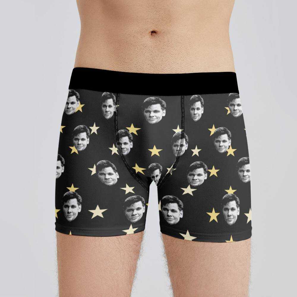 Theo Von Boxers Custom Photo Boxers Men's Underwear Little Star Boxers Black