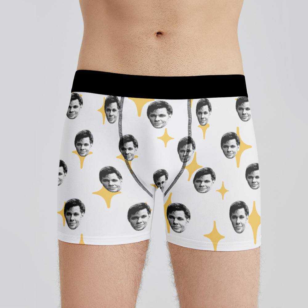 Theo Von Boxers Custom Photo Boxers Men's Underwear Twinkle Star Boxers White