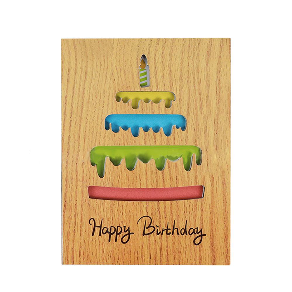 Wooden Greeting Card Keepsake Gift Card for Birthday Spotify Glass