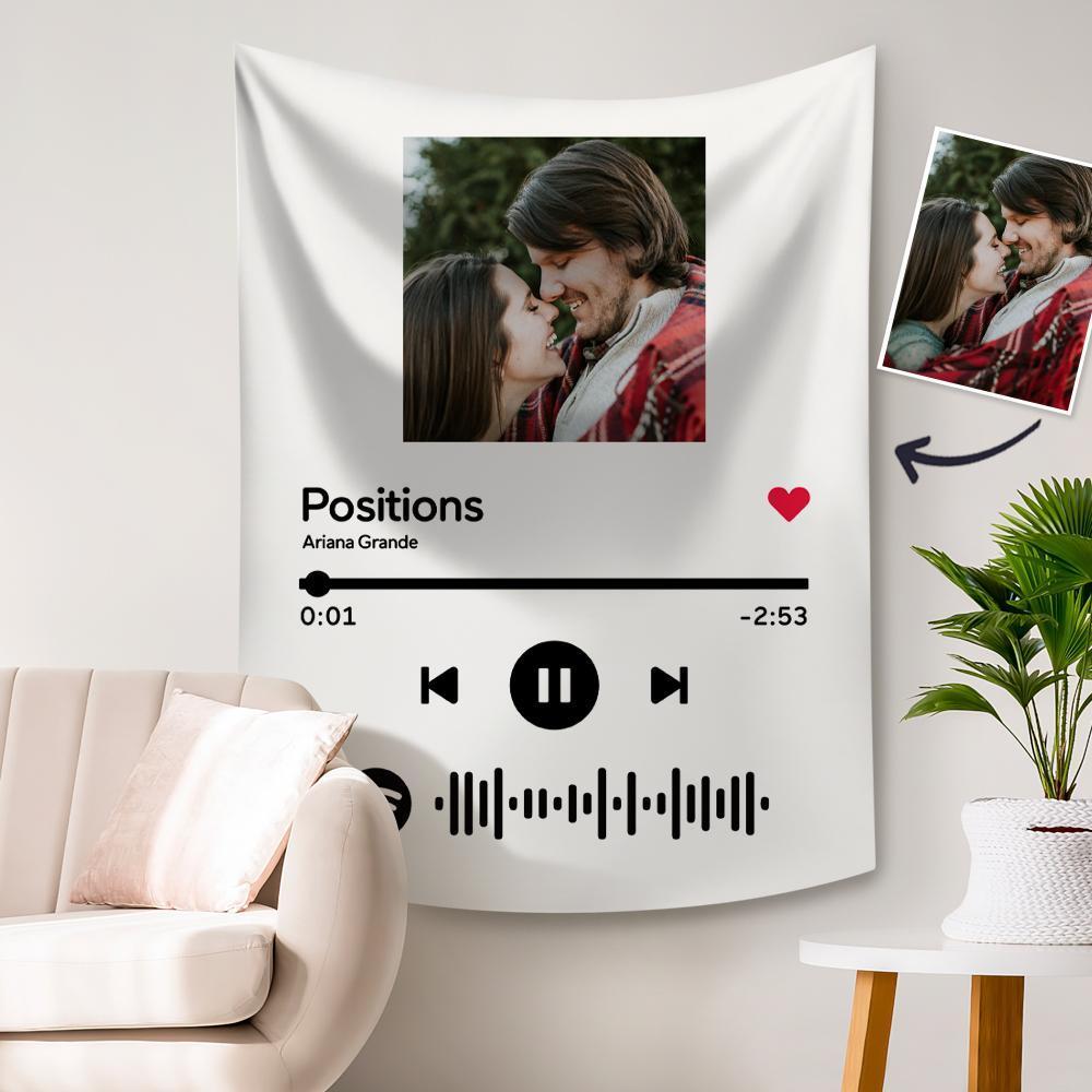 Custom Spotify Code Tapestry Wall Art Decoration Christmas Gifts Scannable Spotify Code Tapestry