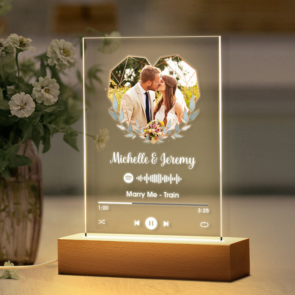 Anniversary Gifts Spotify Glass Art Song Plaque Spotify Frame Music ...