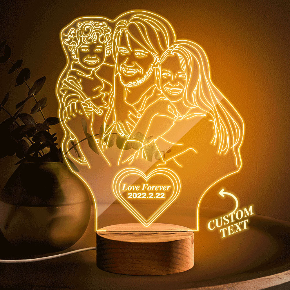 personalised hearts night lamp for couple