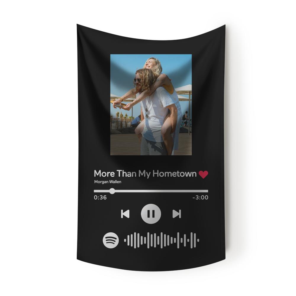 Custom Spotify Code Tapestry Wall Art Decoration Christmas Gifts Scannable Spotify Code Tapestry