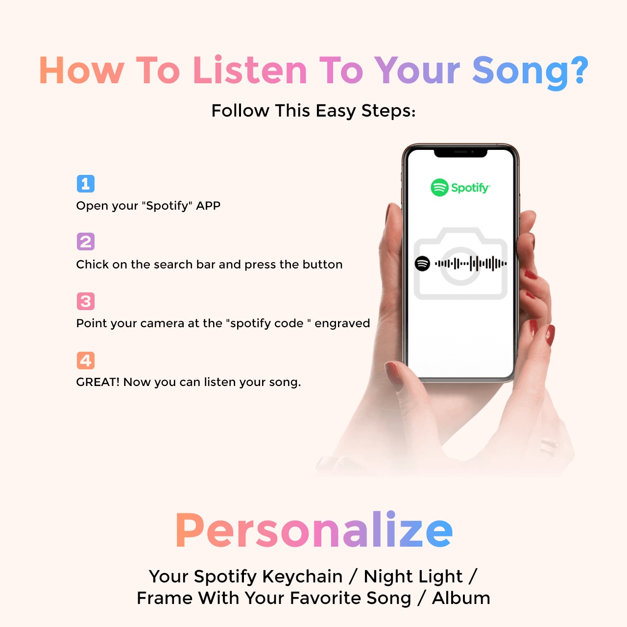 Spotify Custom Photo Scannable Music Plaque | Spotify Glass Plaques, My ...