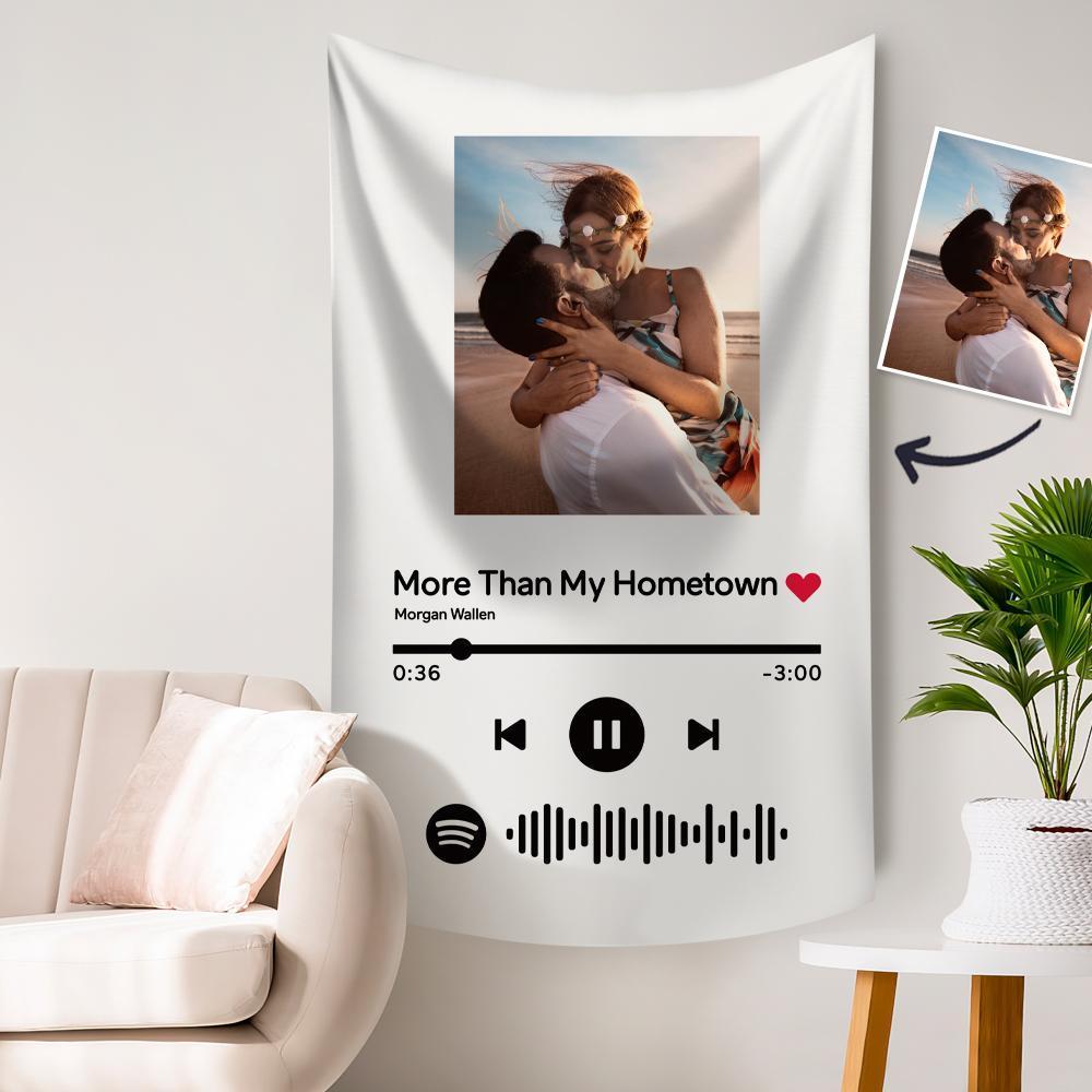 Custom Spotify Code Tapestry Wall Art Decoration Christmas Gifts Scannable Spotify Code Tapestry