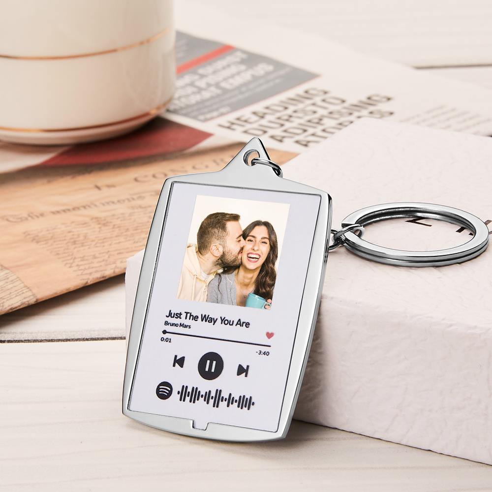 Custom music player keychain Spotify Song Plaque Keychain Special Gift
