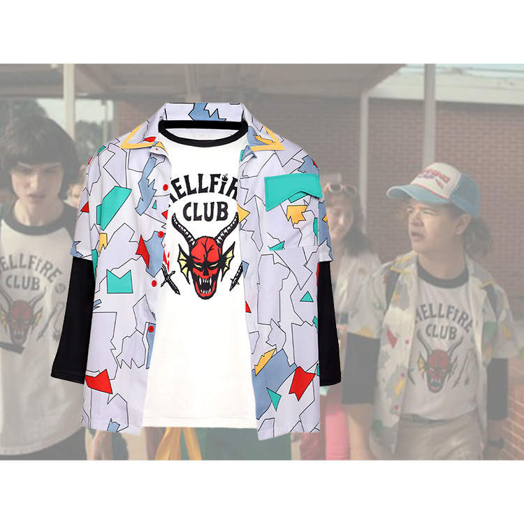 Brilliant Stranger Things Print Cropped COS Costume Eddie Munson