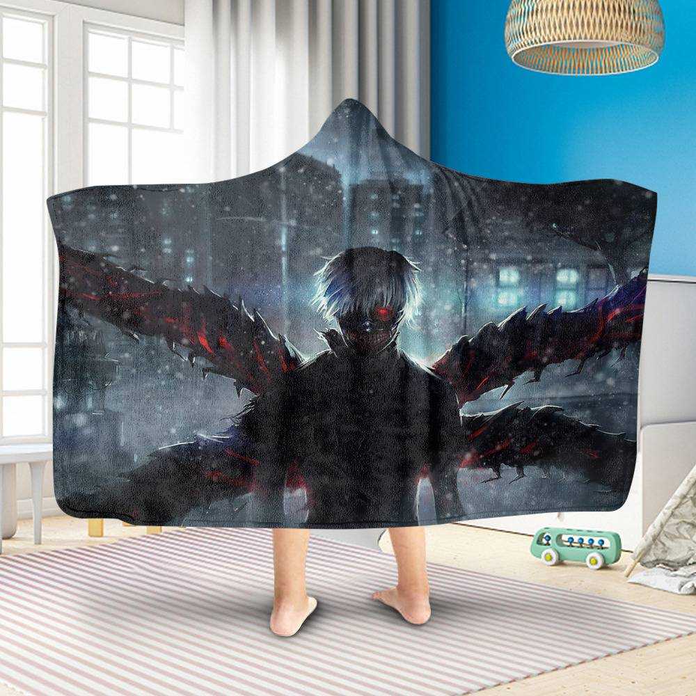 Anime Blanket Hoodie Blanket 50x40 Kaneki Ken Hooded Blanket