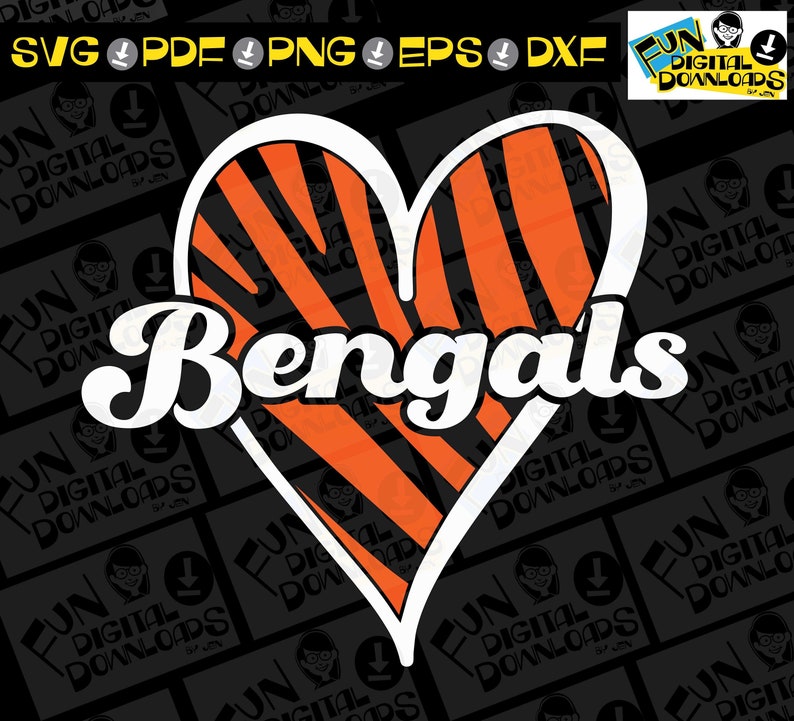Cincinnati Bengals Svg, Cincinnati Heart Svg