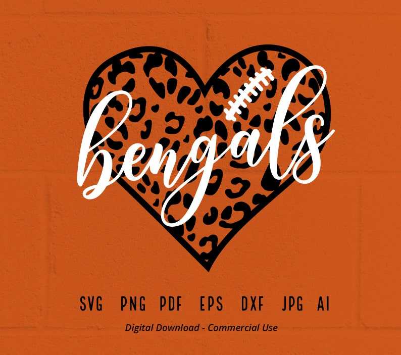 Bengals Logo Svg, Heart Bengals Svg#3