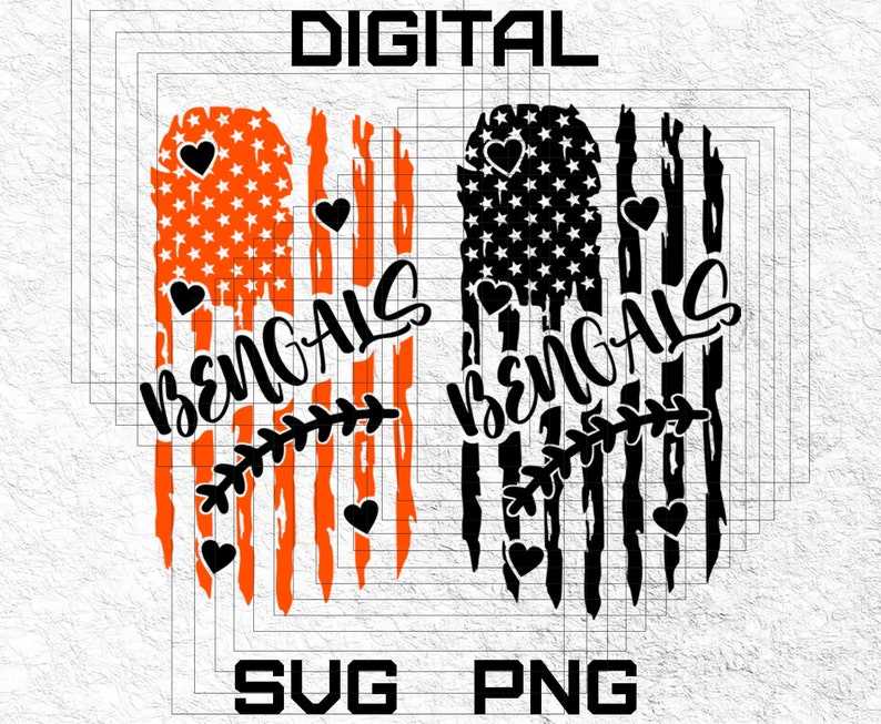 Bengals Logo Svg, Bengals Football Heart Svg#3
