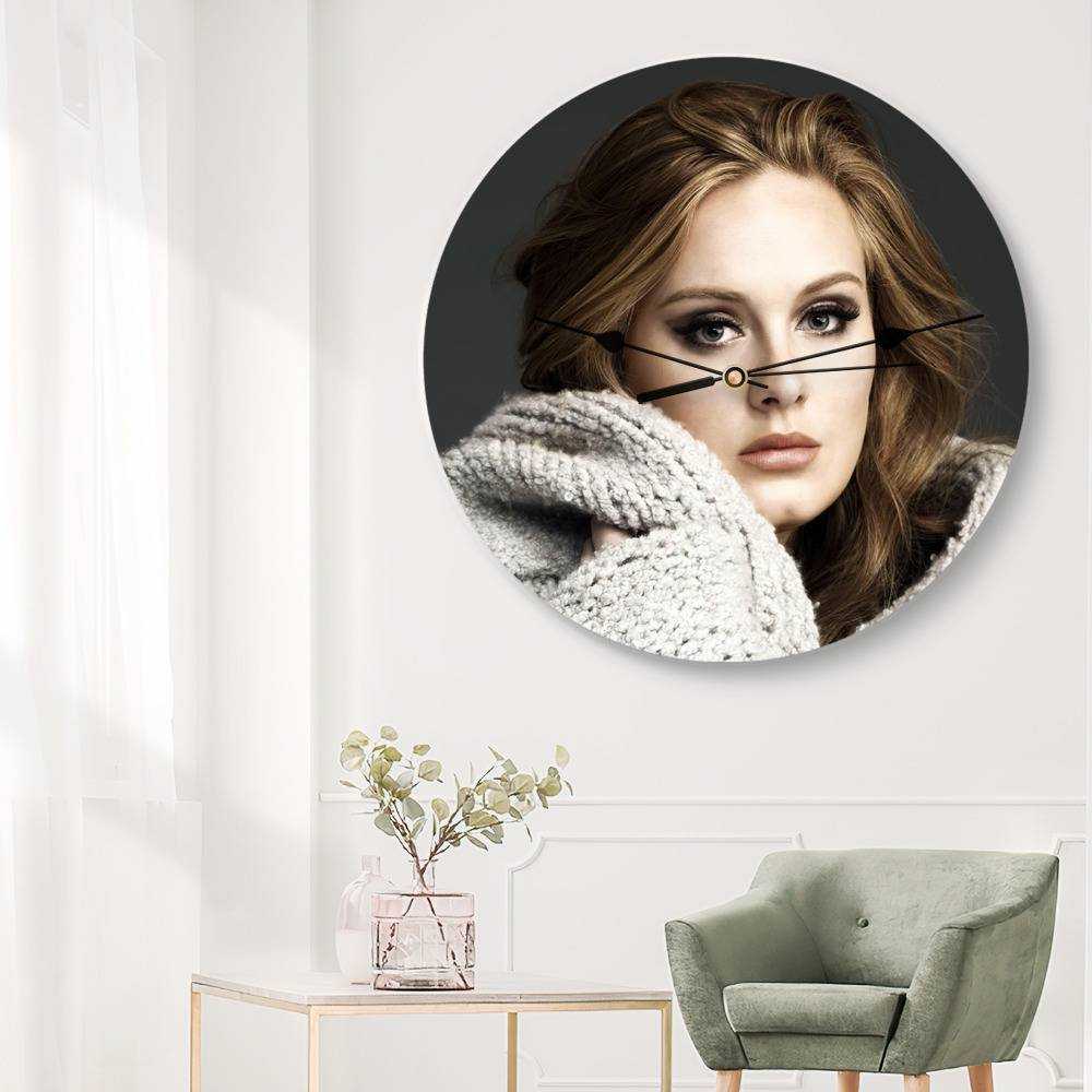 Adele Round Wall Clock Home Decor Wall Clock Gift for Adele Fans 