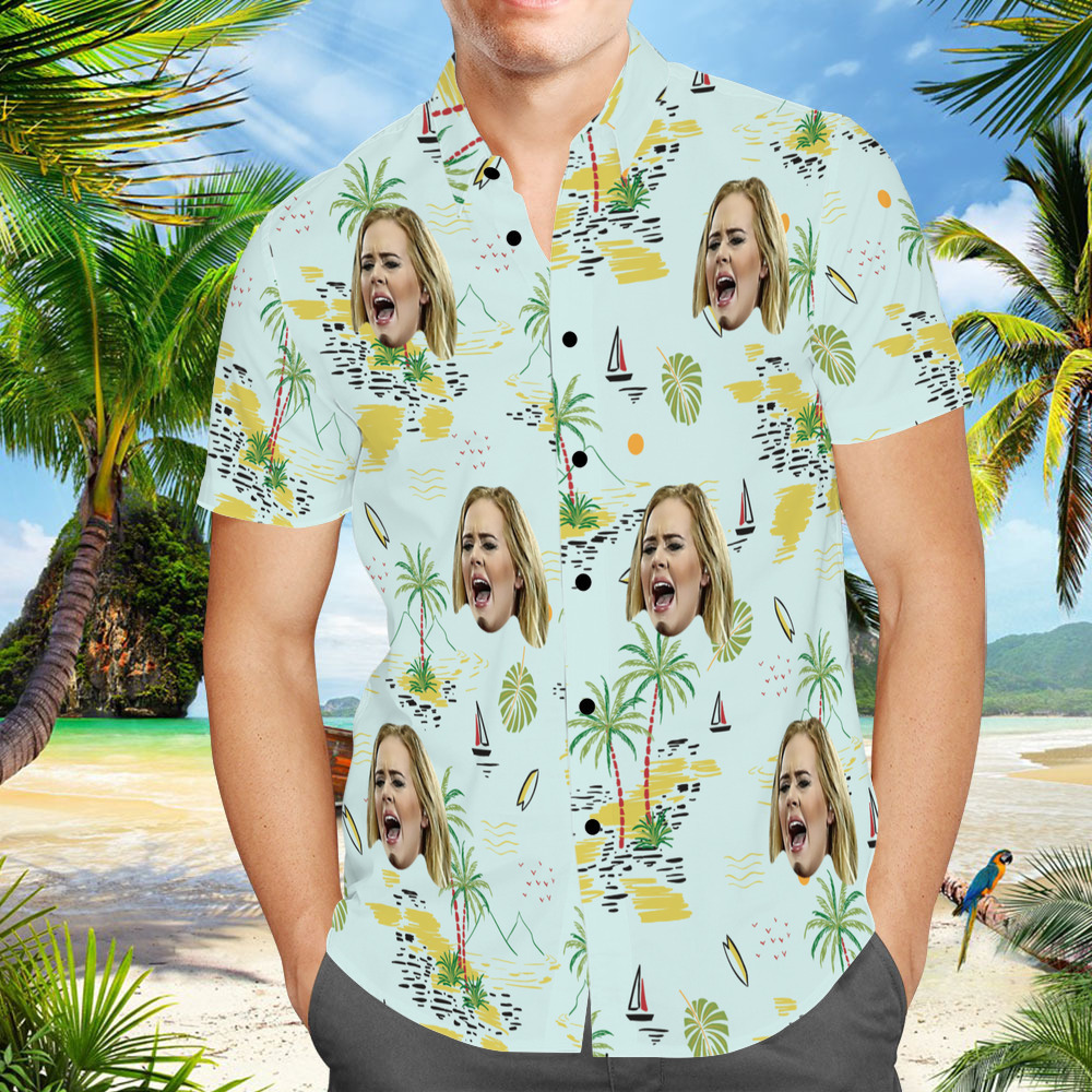Adele Hawaiian Shirt Chinoiserie Beach Print Hawaiian Shirt