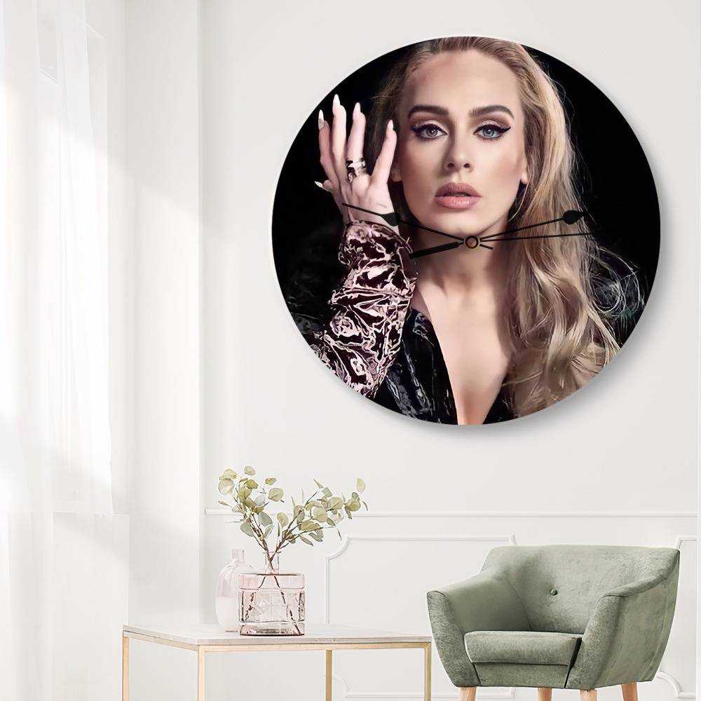Adele Round Wall Clock Home Decor Wall Clock Gift for Adele Fans 