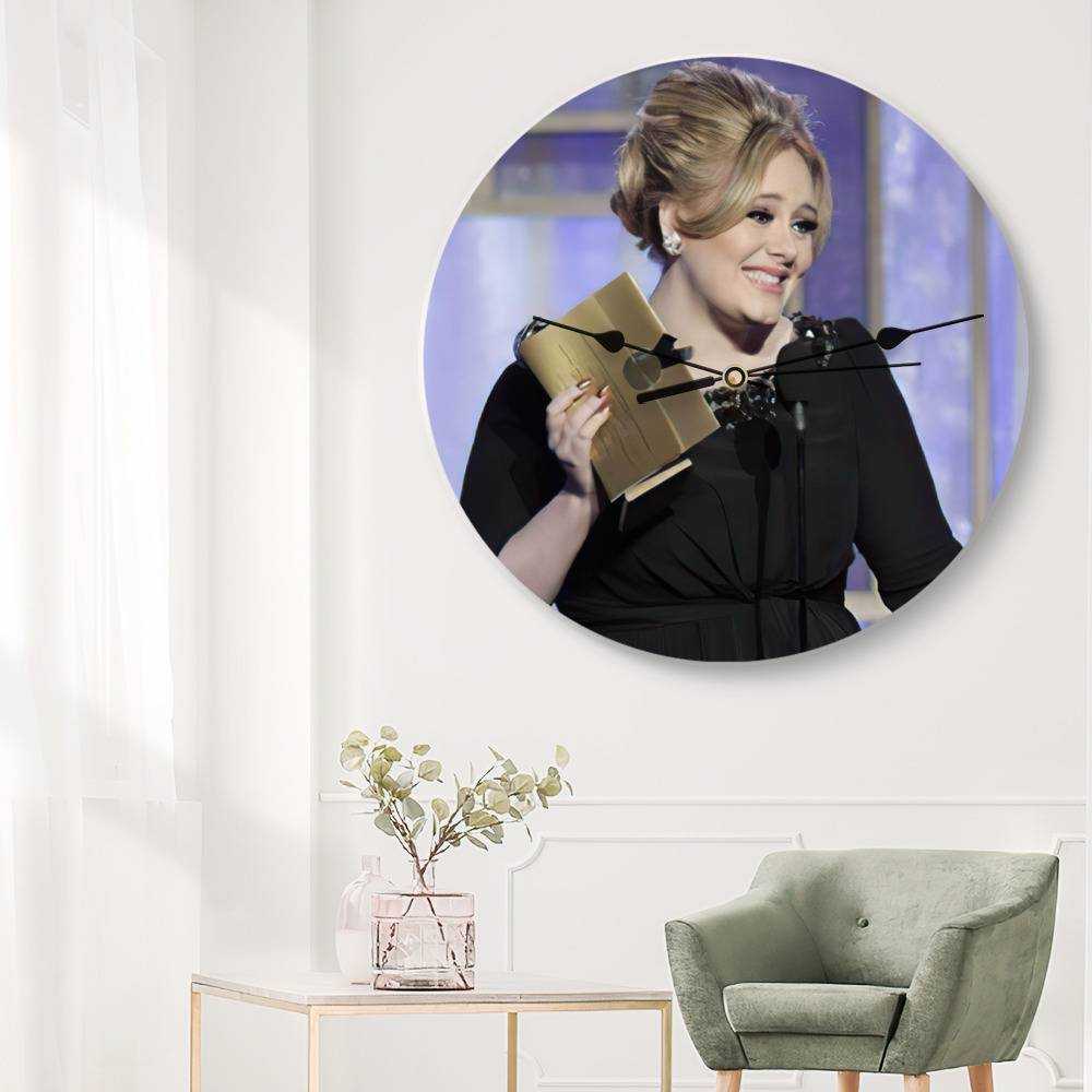 Adele Round Wall Clock Home Decor Wall Clock Gift for Adele Fans 