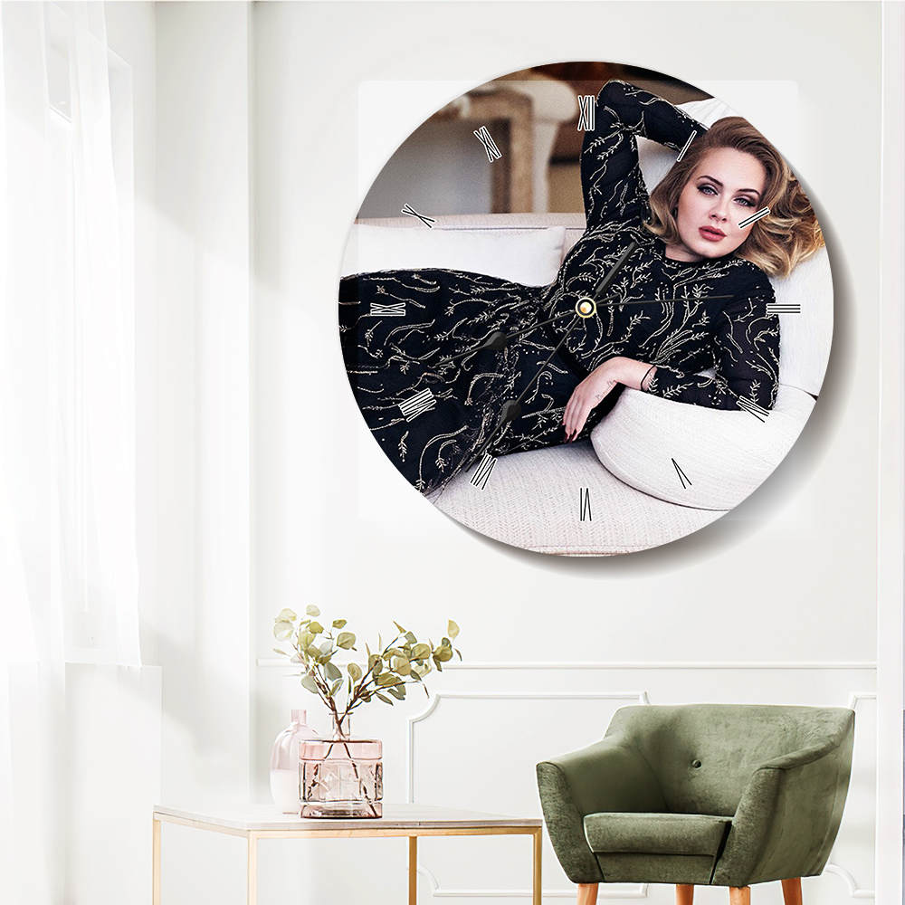 Adele Round Wall Clock Home Decor Wall Clock Gift for Adele Fans 
