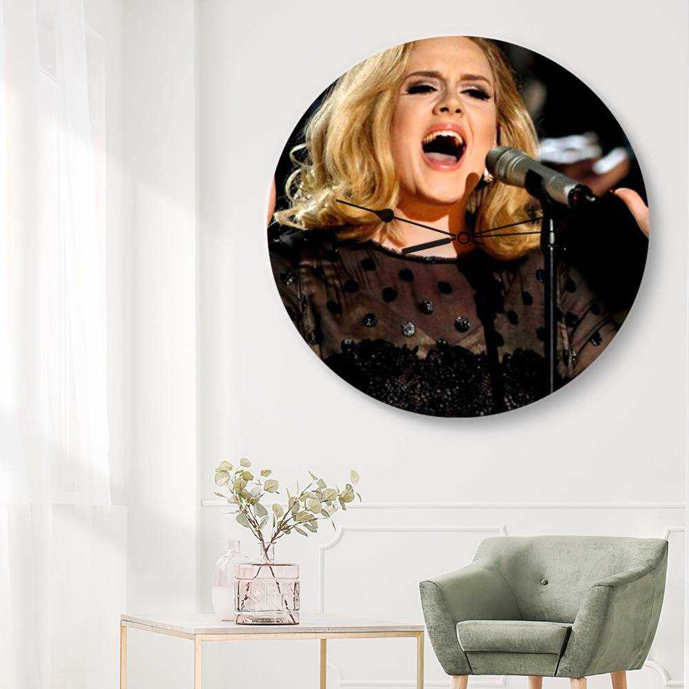Adele Round Wall Clock Home Decor Wall Clock Gift for Adele Fans 