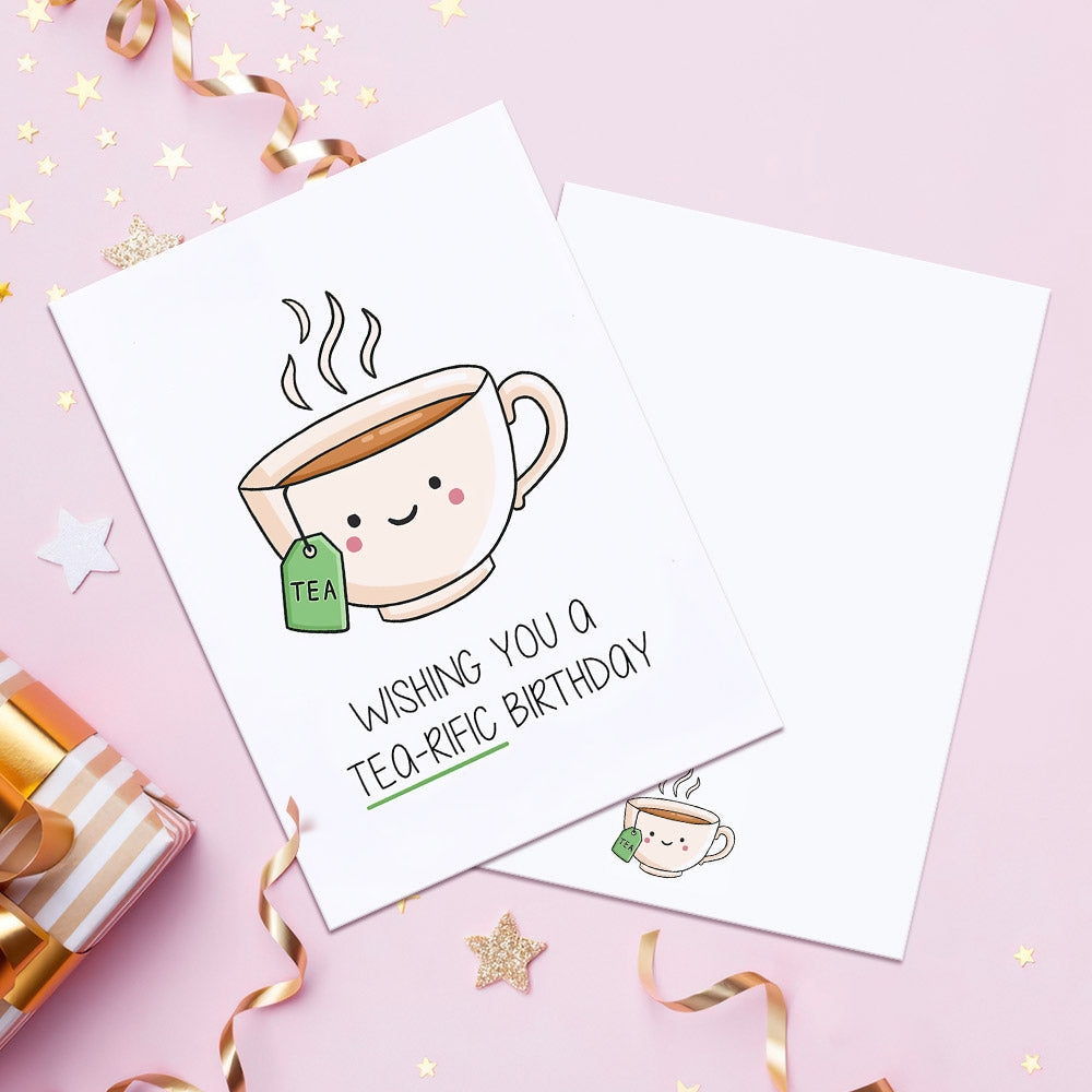 Funny Birthday Card Wishing You a Tea Rific Card for Birthday Gifts ...