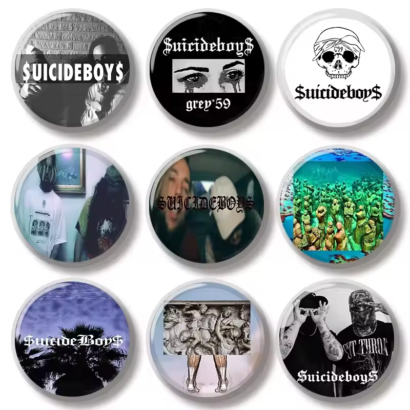44MM Suicide Boys Album Pin Soft Button Pin Jewelry Creative Badge Cartoon Brooch Lapel Pin 44MM Suicide Boys Album Pin Soft Button Pin Jewelry Creative Badge Cartoon Brooch Lapel Pin