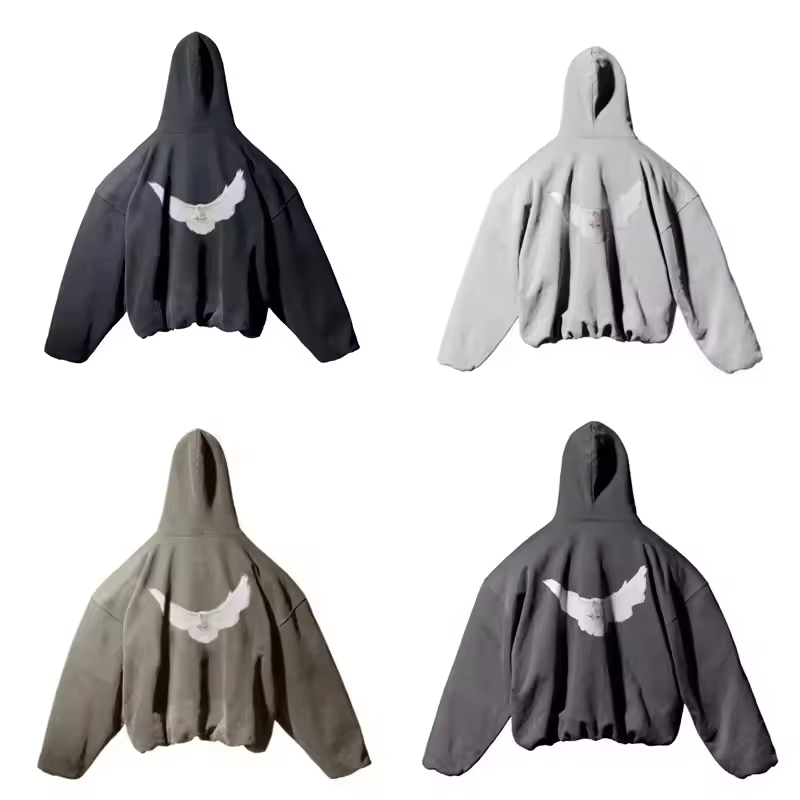 Dove Print Kanye West Hooded Hoodie Men Women Streetwear Dove Print Kanye West Hooded Hoodie Men Women Streetwear