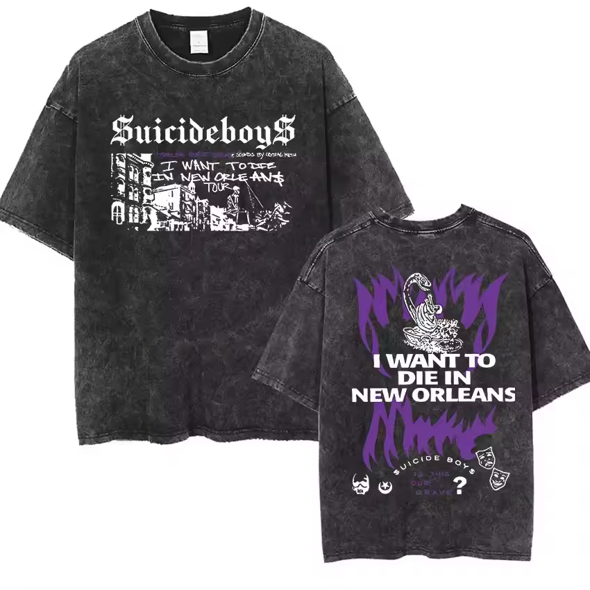 Rapper Suicideboys 2025 Vintage Washed Tee Shirt Rapper Suicideboys 2025 Vintage Washed Tee Shirt